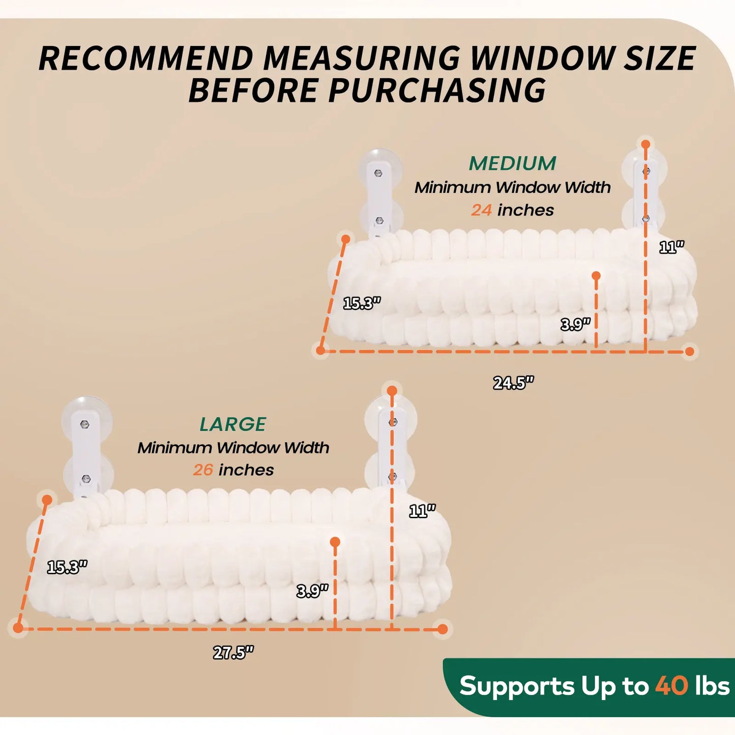 Folding Cat Window Hammock — Cordless Suction Perch Bed for Cats & Small Dogs