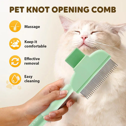Self-Cleaning Pet De-Shedding Brush — One-Click Fur Removal for Dogs & Cats