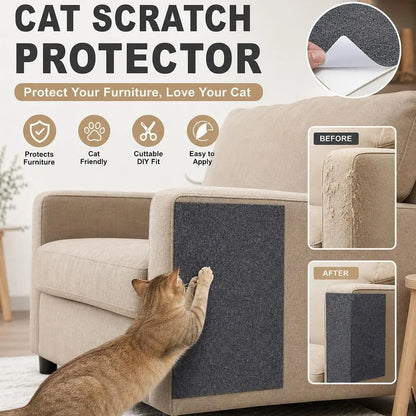 Cat Scratch Furniture Protector — Cuttable Anti-Scratch Couch Guard (Easy Peel & Stick)