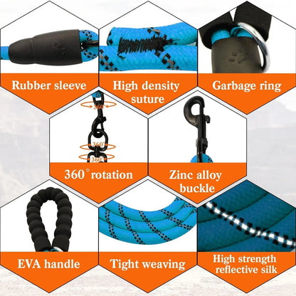 Tangle-Free Dual Dog Leash — Shock-Absorbing Bungee Walker for 2 Dogs