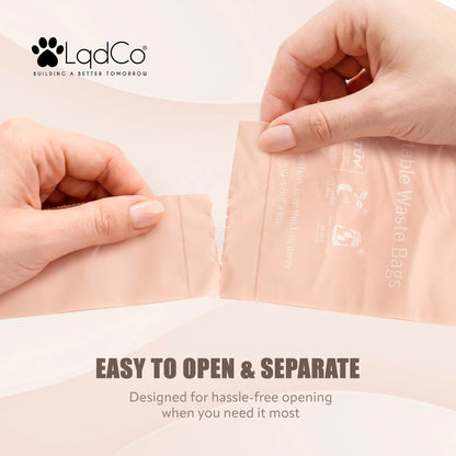 Extra-Long Plant-Based Dog Poop Bags with Handles (120-Count) — Lavender Scented, Leak-Proof