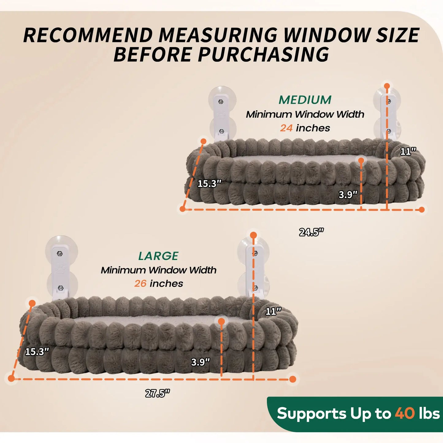 Folding Cat Window Hammock — Cordless Suction Perch Bed for Cats & Small Dogs
