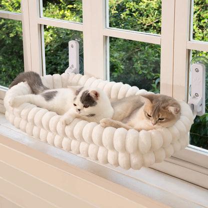 Folding Cat Window Hammock — Cordless Suction Perch Bed for Cats & Small Dogs