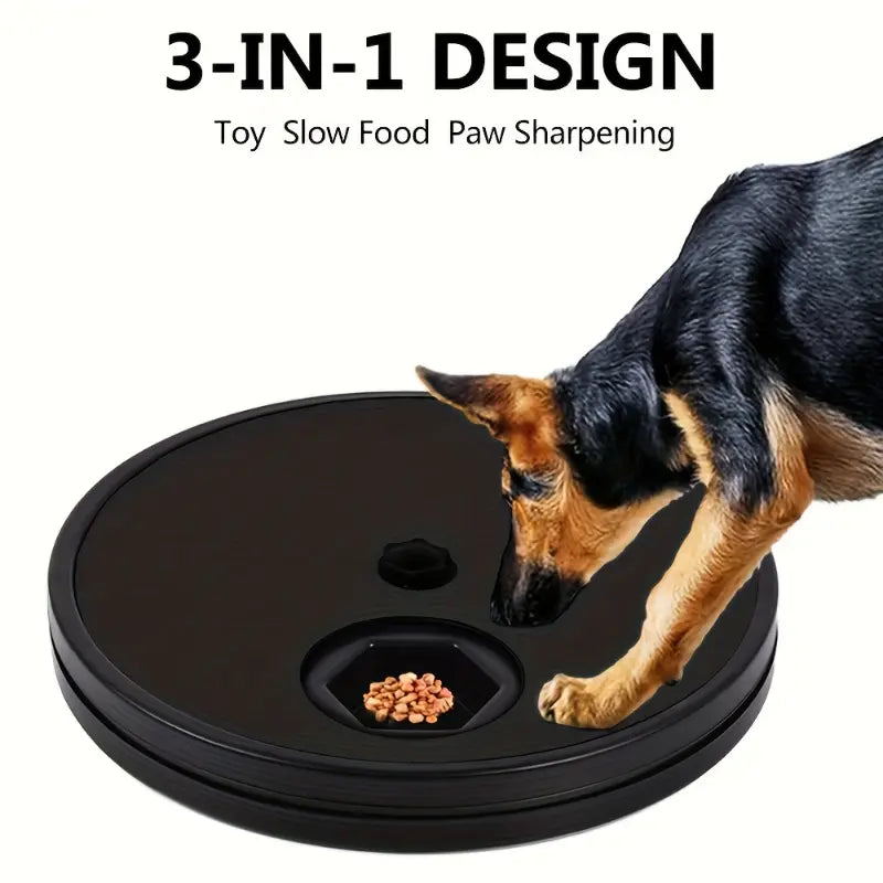3-in-1 Dog Slow Feeder & Nail File Plate — Interactive Puzzle Bowl That Trims Nails Naturally