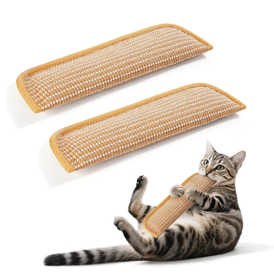 Organic 2-Pack Woven Texture Natural Sisal Cat Kicking Toys - Cozy Pillow Scratching Kickers, Long-Lasting Indoor Interactive Chew Toys for Stress Reduction, Dental Care & Scratch Cleaning, Reduces Stress,Back to School
