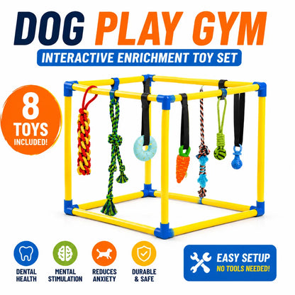 Interactive Puppy Play Gym — Teething & Enrichment Activity Center with 8 Toys