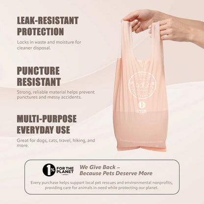 Extra-Long Plant-Based Dog Poop Bags with Handles (120-Count) — Lavender Scented, Leak-Proof