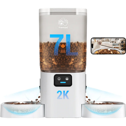 Smart Automatic Pet Feeder with HD Camera — App Control, Timed Feeding & Dual Bowls