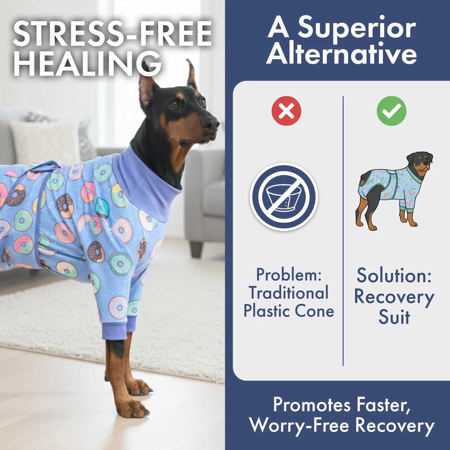 Dog Recovery Suit After Surgery — Anti-Lick Onesie & Cone Alternative (Wound Protection)