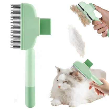 Self-Cleaning Pet De-Shedding Brush — One-Click Fur Removal for Dogs & Cats