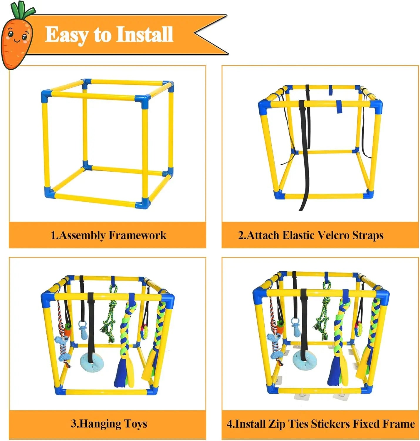 Interactive Puppy Play Gym — Teething & Enrichment Activity Center with 8 Toys