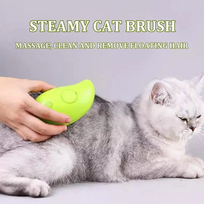 3-in-1 Steamy Pet Grooming Brush — De-Shed, Massage & Refresh for Dogs & Cats