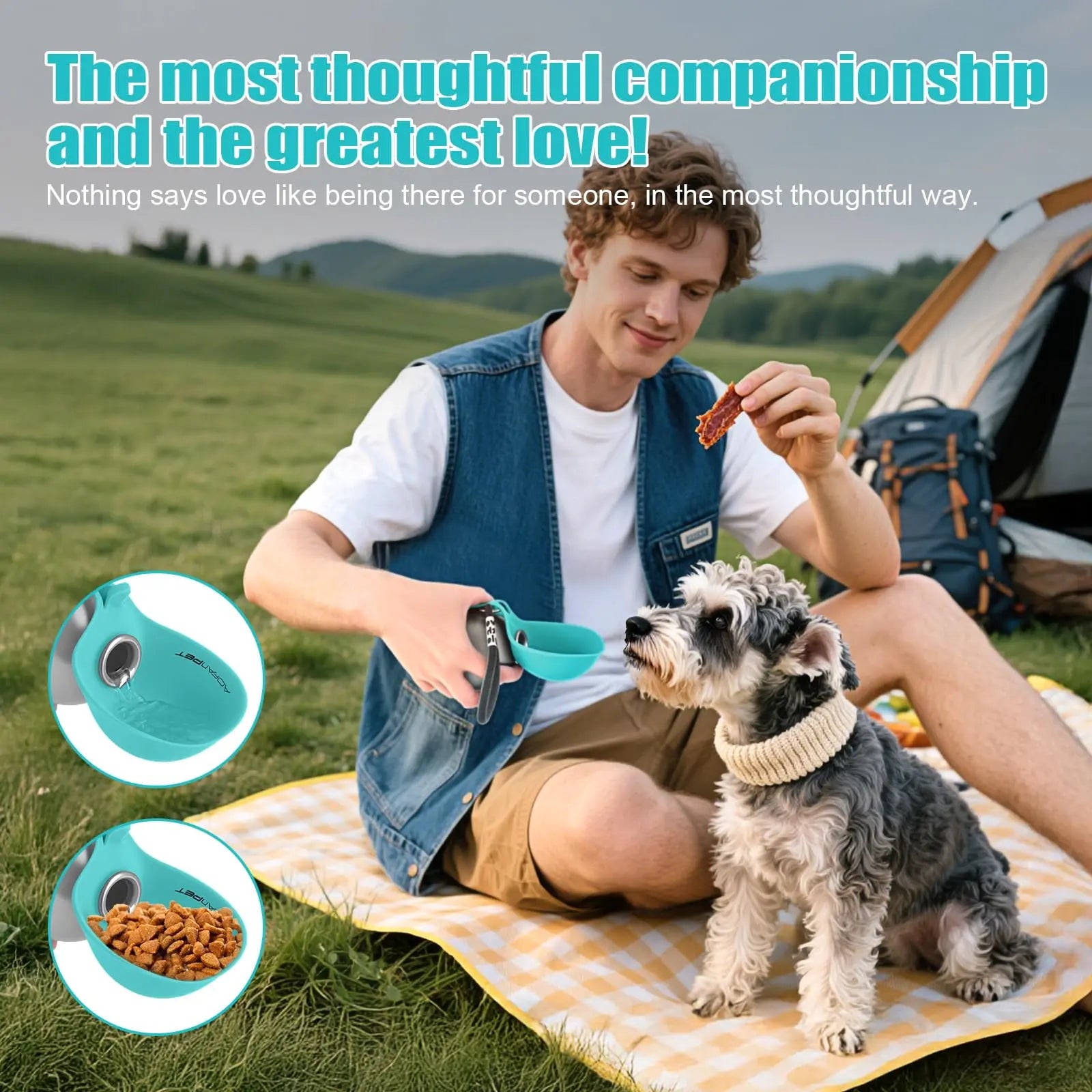 2-in-1 Portable Dog Water Bottle & Bowl — Leak-Proof Stainless Steel Travel Ball (10oz)