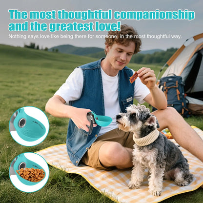 2-in-1 Portable Dog Water Bottle & Bowl — Leak-Proof Stainless Steel Travel Ball (10oz)