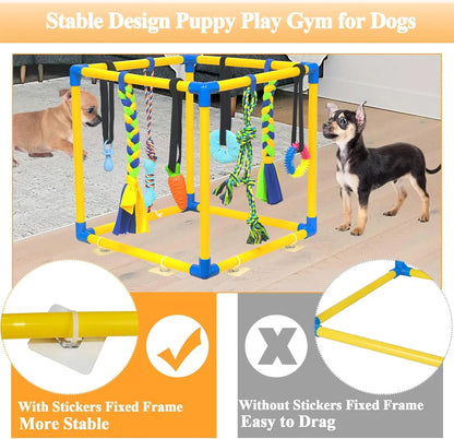 Interactive Puppy Play Gym — Teething & Enrichment Activity Center with 8 Toys