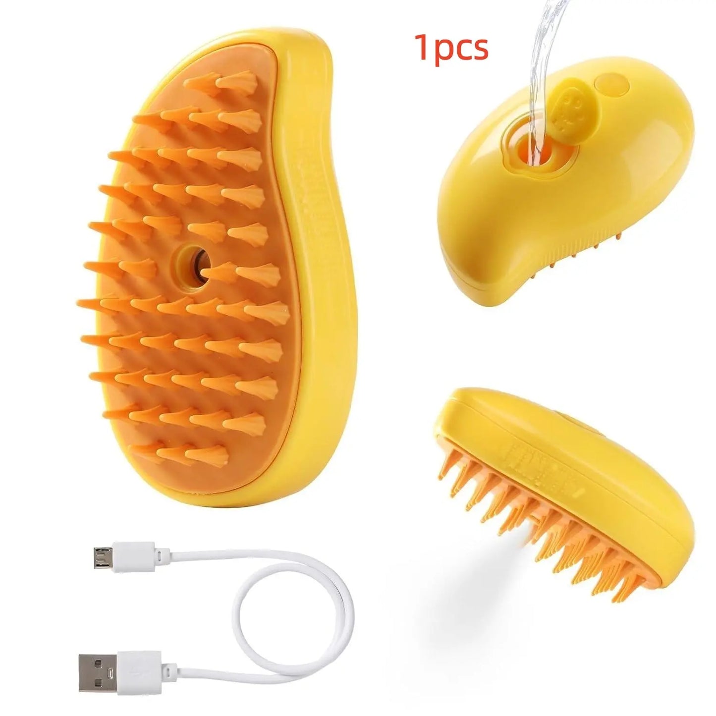 3-in-1 Steamy Pet Grooming Brush — De-Shed, Massage & Refresh for Dogs & Cats