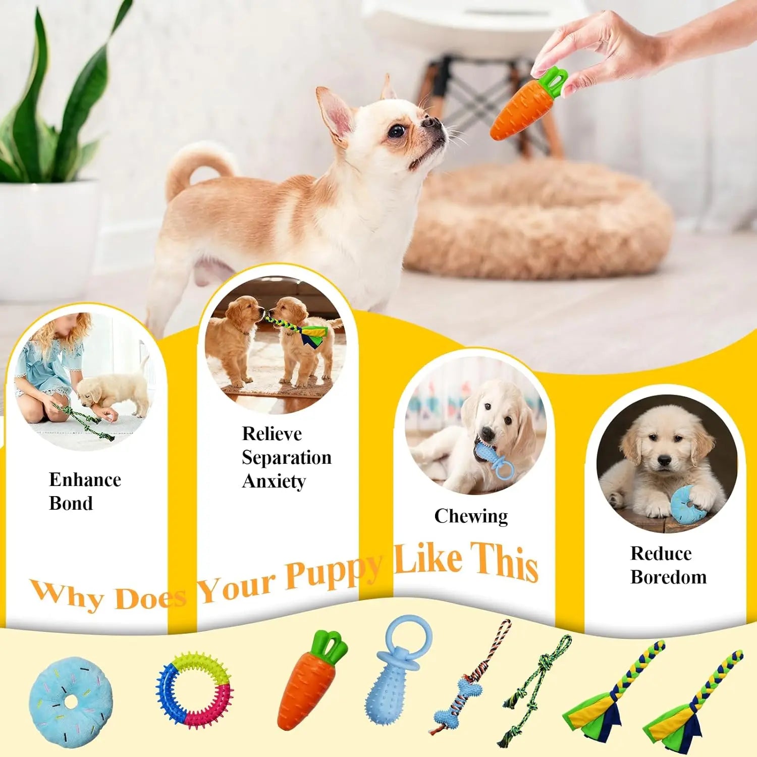 Interactive Puppy Play Gym — Teething & Enrichment Activity Center with 8 Toys