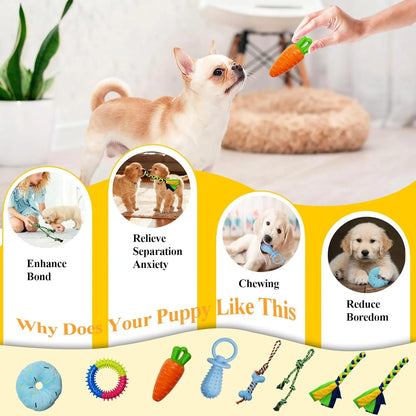Interactive Puppy Play Gym — Teething & Enrichment Activity Center with 8 Toys