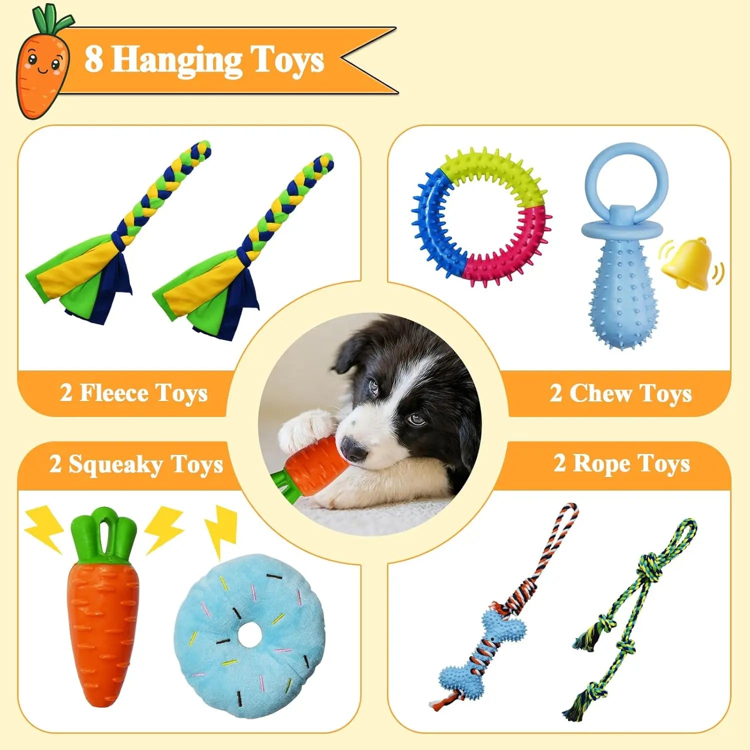 Interactive Puppy Play Gym — Teething & Enrichment Activity Center with 8 Toys